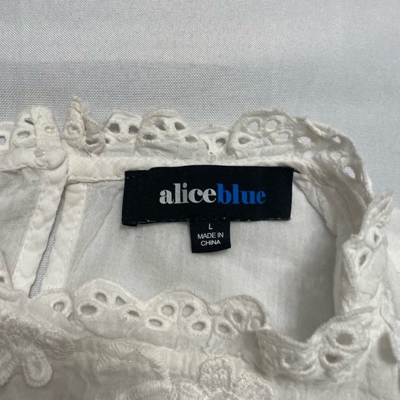 Alice & blue Puff Sleeve Three-Dimensional Flower embroidered top size L - Picture 4 of 9
